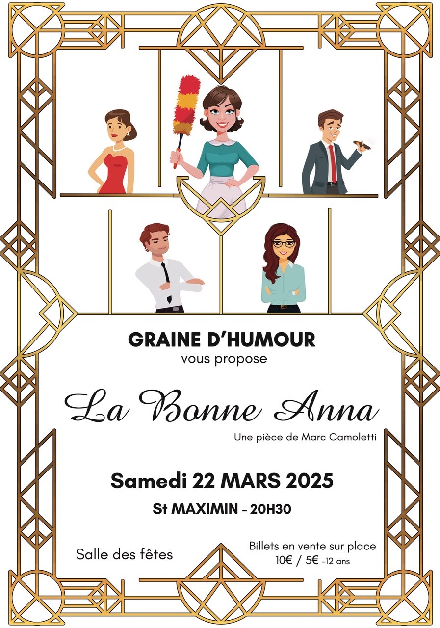 Soirée théâtre le 22 mars 2025, 20 h 30 - « La Bonne Anna » par la compagnie Graine d’Humour